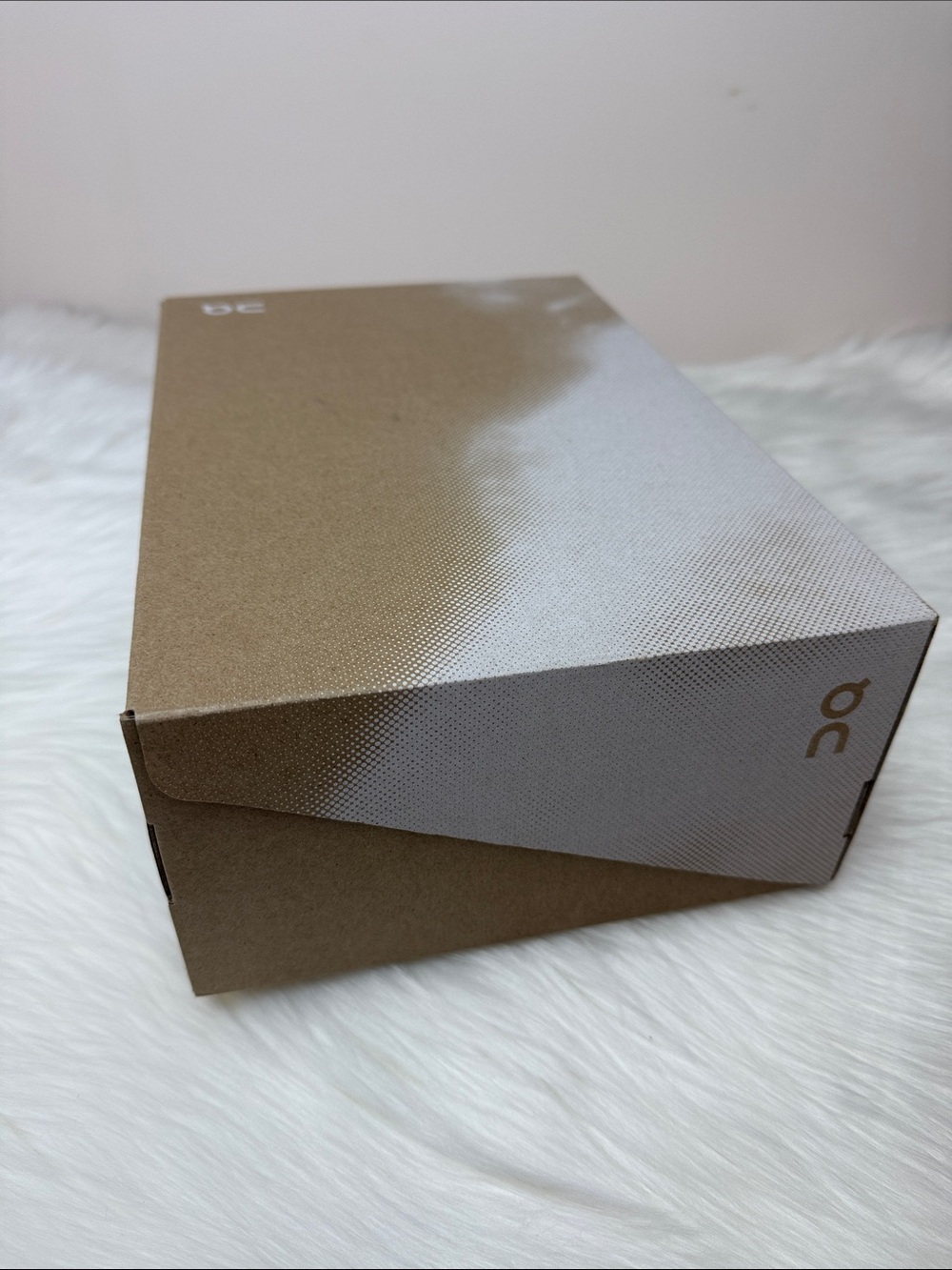 On Running Tan and White Empty Shoe Box, Gift Box, Storage Box 12 x 8..25 x4.5